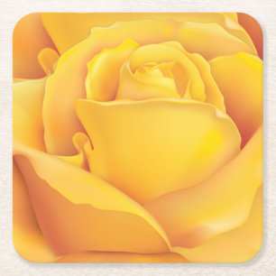 Dessous De Verre Carré Beau rose jaune