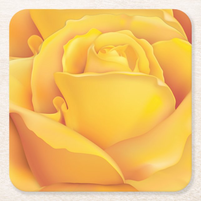 Dessous De Verre Carré Beau rose jaune (Devant)