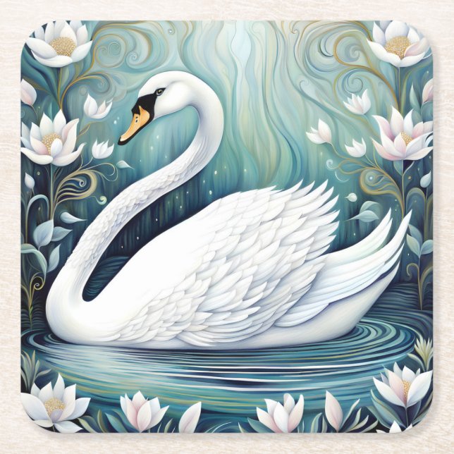 Dessous De Verre Carré Beau Swan (Devant)