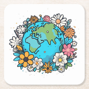 Dessous De Verre Carré Beauté de la Terre