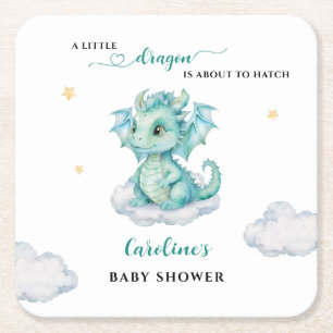 Dessous De Verre Carré Bébé Dragon Baby Shower