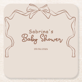 Dessous De Verre Carré Bébé en cours de brassage Fête de bébé à thème caf