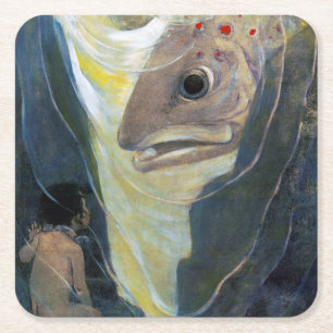 Dessous De Verre Carré Bébé et poisson, Jessie Willcox Smith
