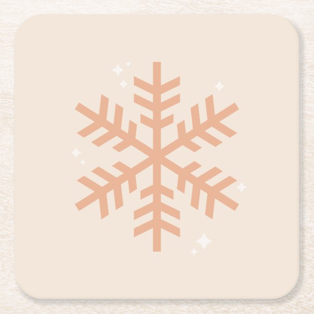 Dessous De Verre Carré Beige de Noël (Devant)