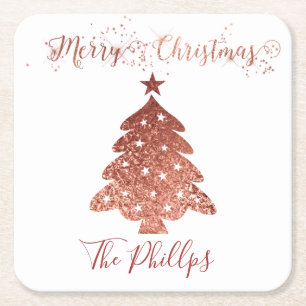 Dessous De Verre Carré Belle fausse feuille Joyeux Noël