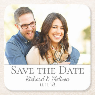 Dessous De Verre Carré Belle photo Save the Date