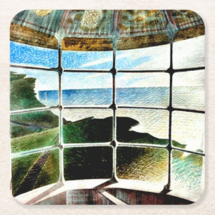 Dessous De Verre Carré Belle Tout Phare Tête De Plage,