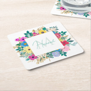 Dessous De Verre Carré Belles Fleurs Botanique Aquarelle Peinture