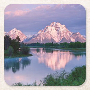 Dessous De Verre Carré Belles Réflexions-Grand Tetons