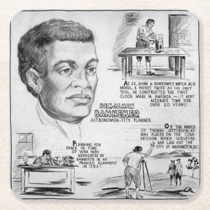 Dessous De Verre Carré Benjamin Banneker : Black Scientist & Revolutionar