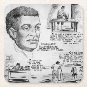 Dessous De Verre Carré Benjamin Banneker : Black Scientist & Revolutionar