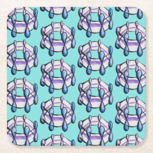 Dessous De Verre Carré Benzene Molecule Motif Chimie organique Art