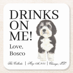 Dessous De Verre Carré Bernedoodle Sheepadoodle Mariage