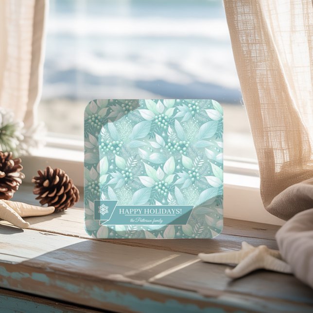 Dessous De Verre Carré Berries de Noël côtier Motif #7 ID1009 (Créateur téléchargé)