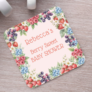 Dessous De Verre Carré Berry Sweet Baby shower cadre de baies