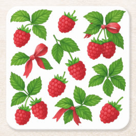 Dessous De Verre Carré Berry Sweet Raspberry fête d'anniversaire -