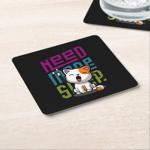 Dessous De Verre Carré Besoin de plus de sommeil Funny Cat expression d