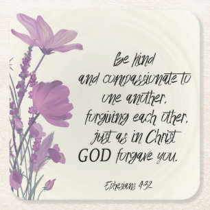 Dessous De Verre Carré Bible verse Floral