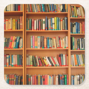 Dessous De Verre Carré Bibliothèque Livres Librairie Vêtements de livres 
