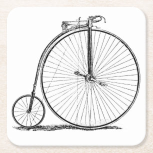 Dessous De Verre Carré Bicyclette à grande roue Penny Farthing
