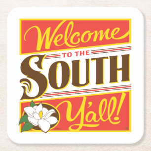 Dessous De Verre Carré Bienvenue Au South Y'all