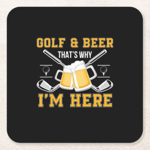 Dessous De Verre Carré Bière Drinker Golf Et Bière Anniversaire