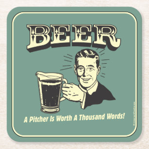 Dessous De Verre Carré Bière : Un Pitcher Vaut 1000 Mots