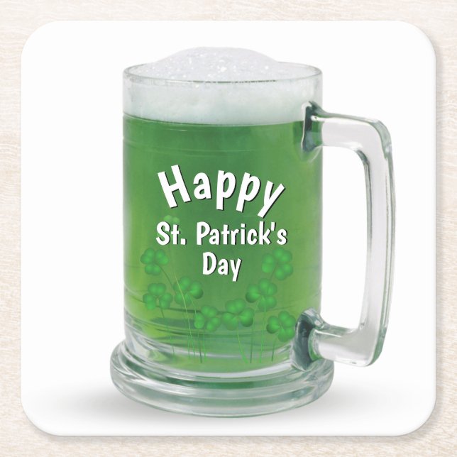Dessous De Verre Carré Bière verte de la Saint-Patrick (Devant)
