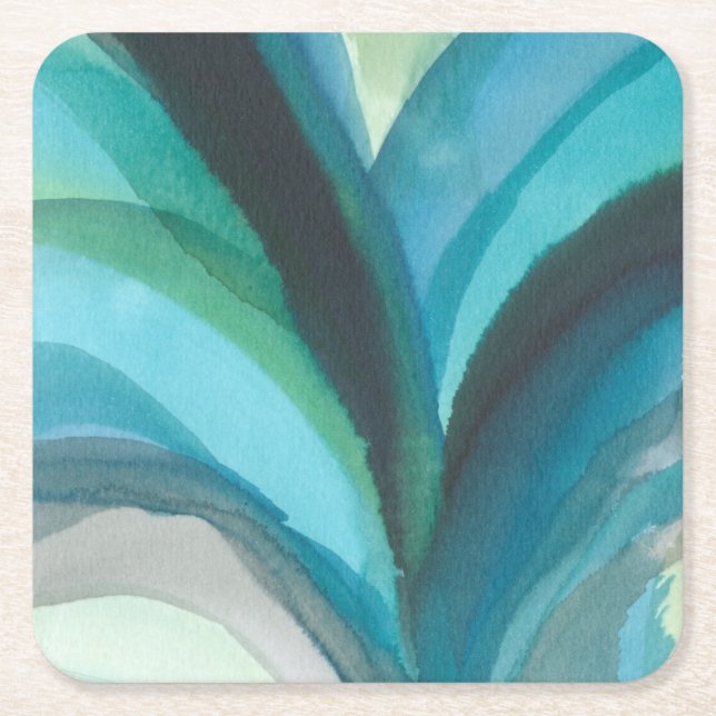 Dessous De Verre Carré Big Blue Leaf I (Devant)