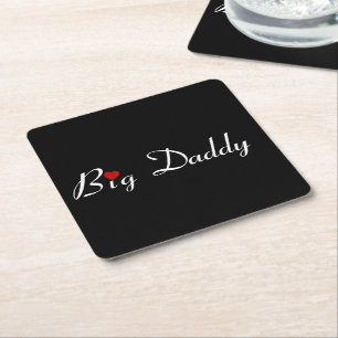 Dessous De Verre Carré Big Daddy avec Red Heart