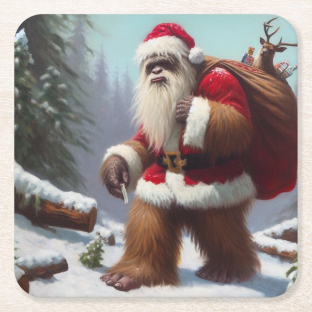 Dessous De Verre Carré Bigfoot Santa Claus (Devant)