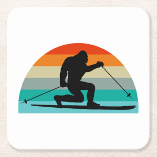 Dessous De Verre Carré Bigfoot Telemark Ski Arc-en-ciel