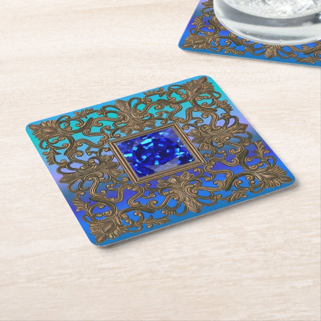 Dessous De Verre Carré Bijou Peacock (Incliné)