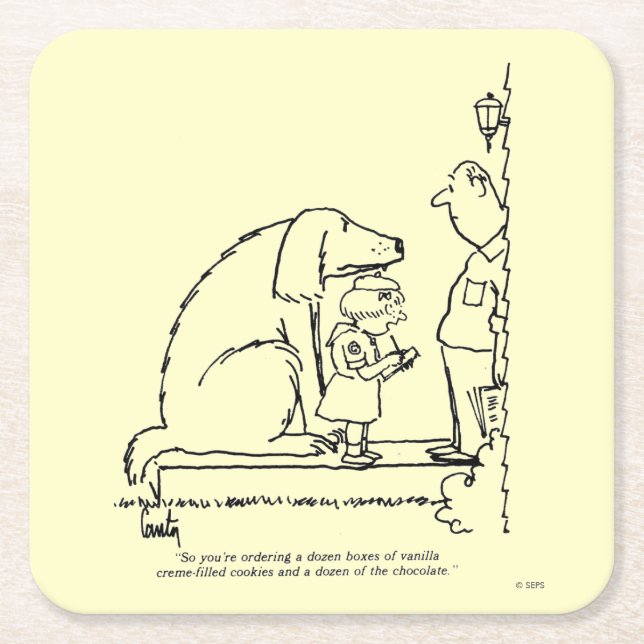 Dessous De Verre Carré Biscuits de commande (Devant)