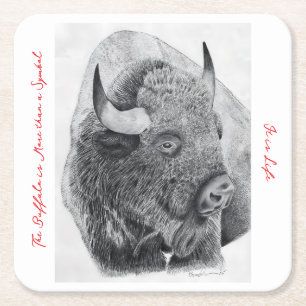 Dessous De Verre Carré Bison d'Amérique