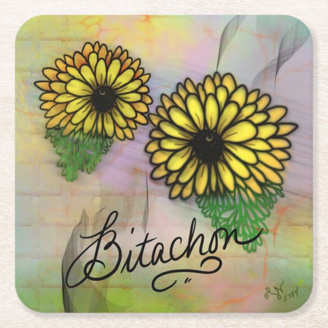 Dessous De Verre Carré Bitachon Blossom Coaster (Devant)