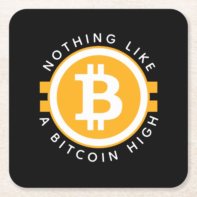 Dessous De Verre Carré Bitcoin élevé (Devant)