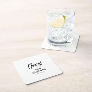 Dessous De Verre Carré Black & White   Chic Quatre-Vingt 80e Anniversaire