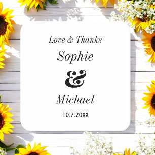 Dessous De Verre Carré Black White Mariage mariée