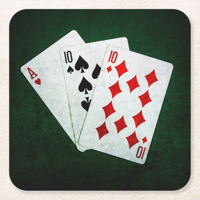 Dessous De Verre Carré Blackjack 21 point - As, Ten, Ten (Devant)
