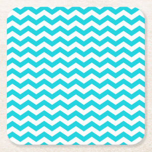 Dessous De Verre Carré Blanc et motif de zigzag d'Aqua