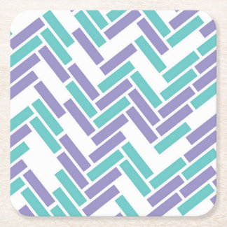 Dessous De Verre Carré Blanc géométrique, Teal et conception pourpre de