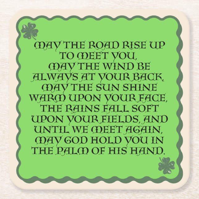 Dessous De Verre Carré Blessing Irish Drink Coasters (Devant)