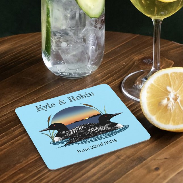 Dessous De Verre Carré Bleu couché de soleil (Créateur téléchargé)
