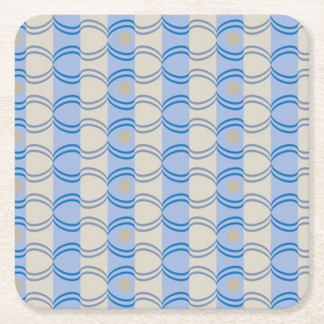 Dessous De Verre Carré Bleu courant Tan de Candystripe (Devant)