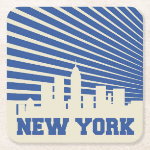 Dessous De Verre Carré Bleu de New York