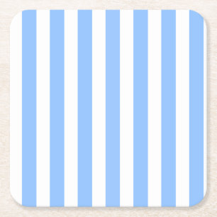 Dessous De Verre Carré Bleu et blanc rayures de bonbons