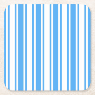 Dessous De Verre Carré Bleu et blanc rayures de bonbons