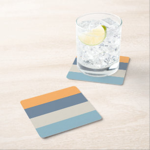Dessous De Verre Carré Bleu et orange triés