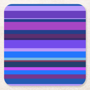 Dessous De Verre Carré Bleu et violet bandes horizontales